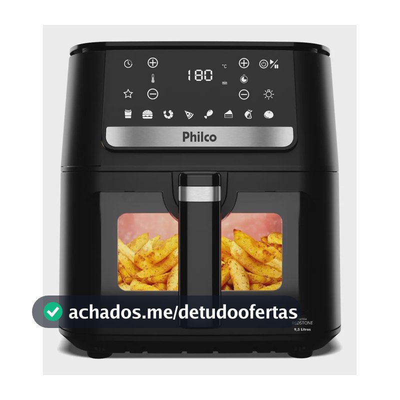 Air Fryer Philco 9,5L Visor Glass Redstone 1800W PAF95A
