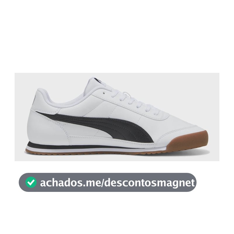 Tênis Masculino E Feminino Turino Ii Puma Puma White-puma Black-cool Light Gray Liso 40 Eu