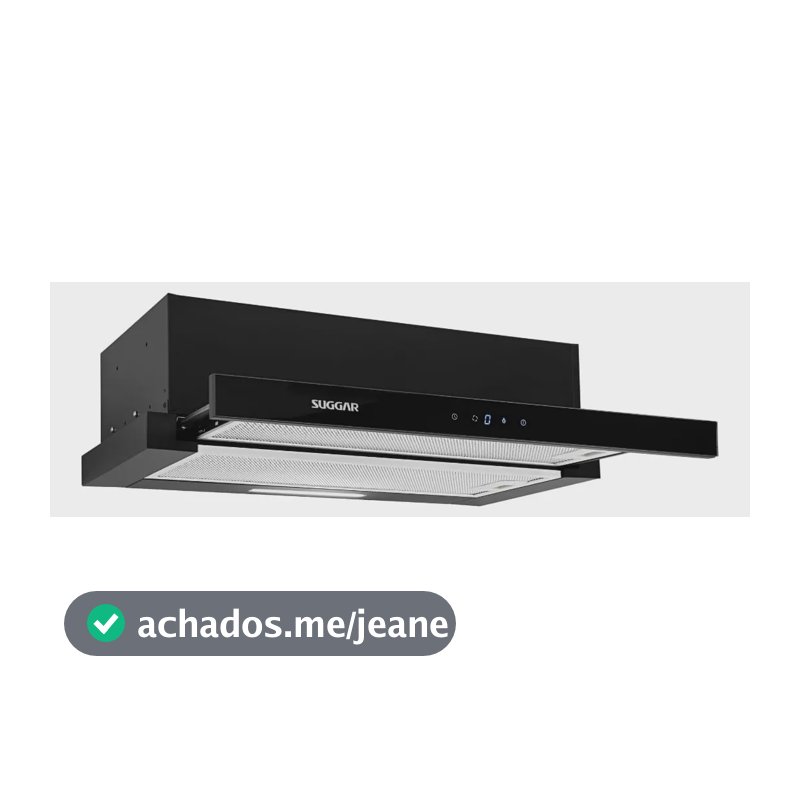 Depurador De Ar Suggar Slim De Embutir 60cm Preto De62t Cor Preta