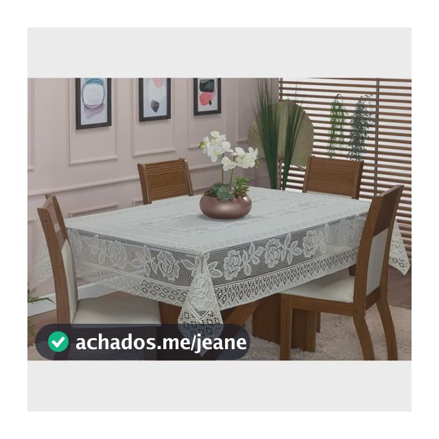 Toalha De Renda Quadrada 1,40x1,40 Floral 4 Cadeiras Cozinha