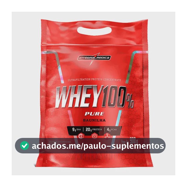 Proteína Integralmédica Whey 100% Pure em pó sabor Baunilha x 900g