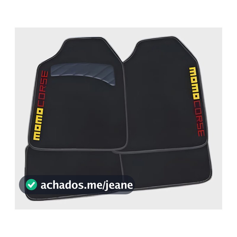 Jogo Tapete Carpete Automotivo Momo Corse 4 Peças Amarelo/vermelho