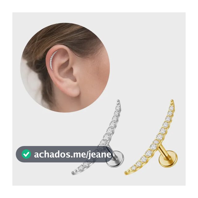 Piercing Orelha Cluster Slim Titânio Antialérgico Helix Lua
