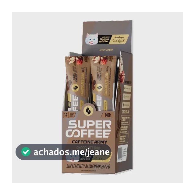 Cafeína Caffeine Army Supercoffee Classic Size em pó sabor Língua de gato x 144g