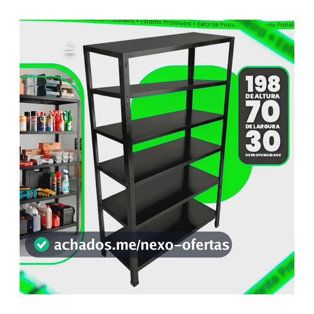 Prateleira 6 Andares De Ferro Estante Para Escritório Aço Preto