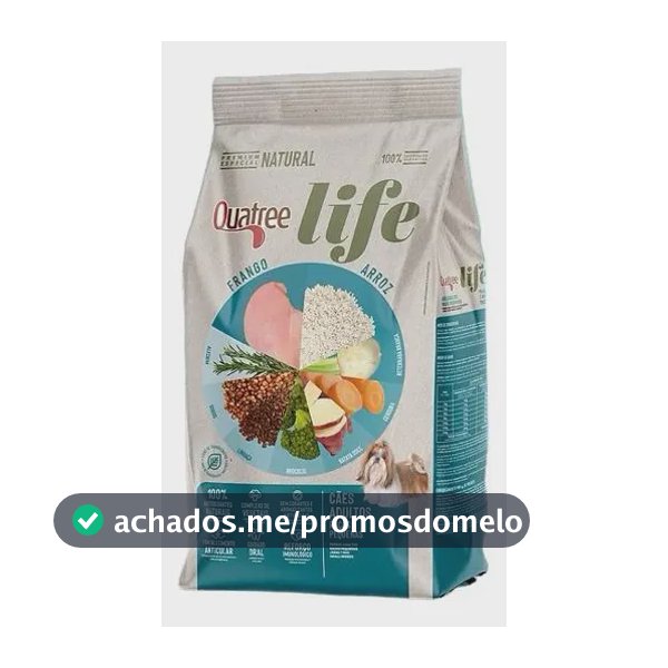 Ração Quatree Life para Cães raças pequenas sabor Frango e Arroz 3kg