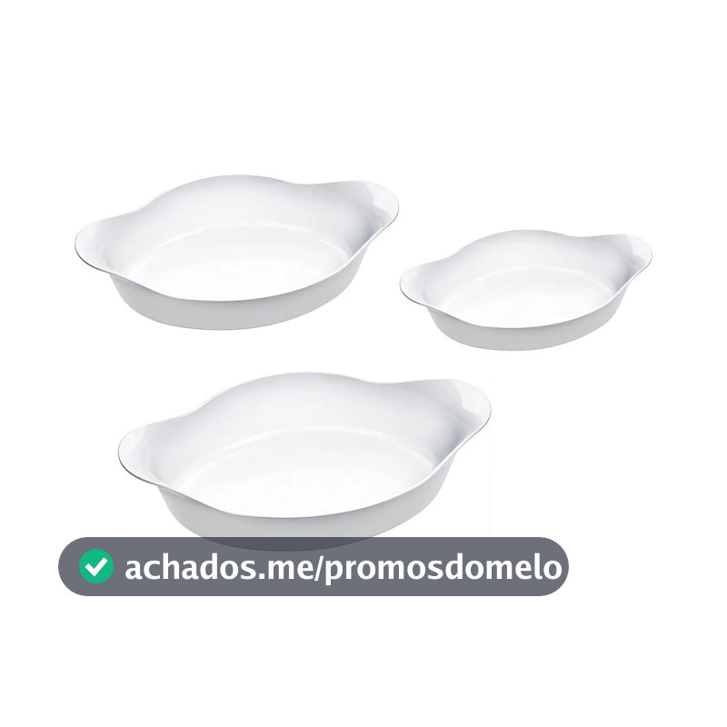Kit De Assadeiras Marinex Opaline Oval 3 Peças