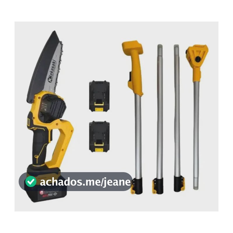 Podador Eletrico Bateria Nakasaki Cabo Extensor 3m 2 Bat