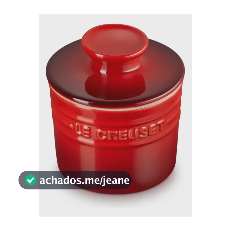 Panela de manteiga francesa de cereja de cerâmica Le Creuset