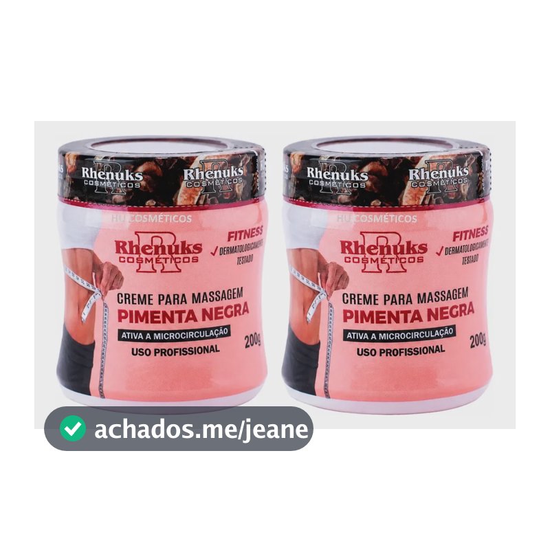 Kit 2 Creme Redutor De Medidas Pimenta Negra 200g Modelador Neutra