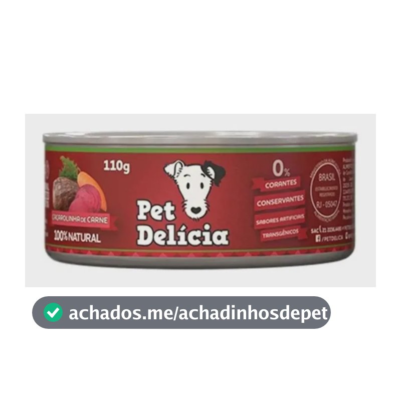 Comida Molhada Cão Pet Delícia Caçarolinha de Carne 110g