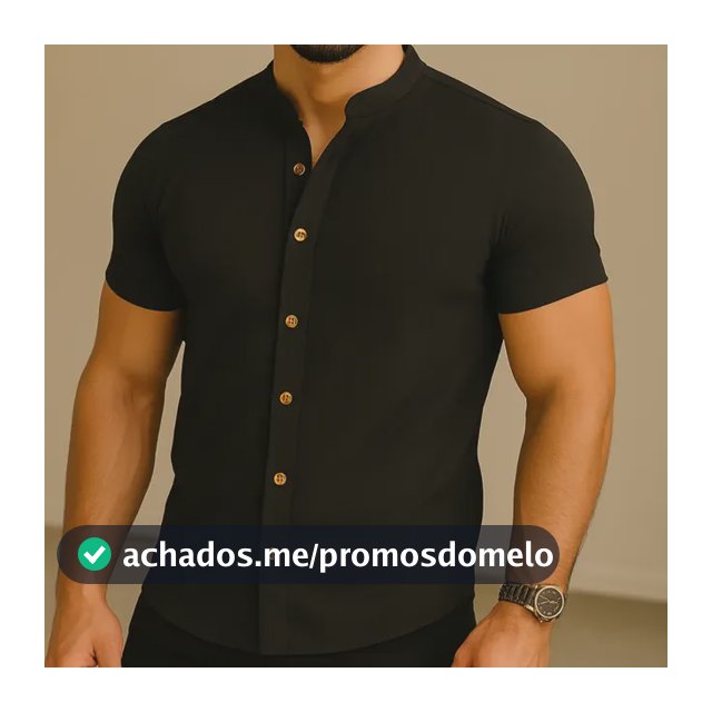 Camisa Manga Curta Gola Padre Masculina Festa Trabalho