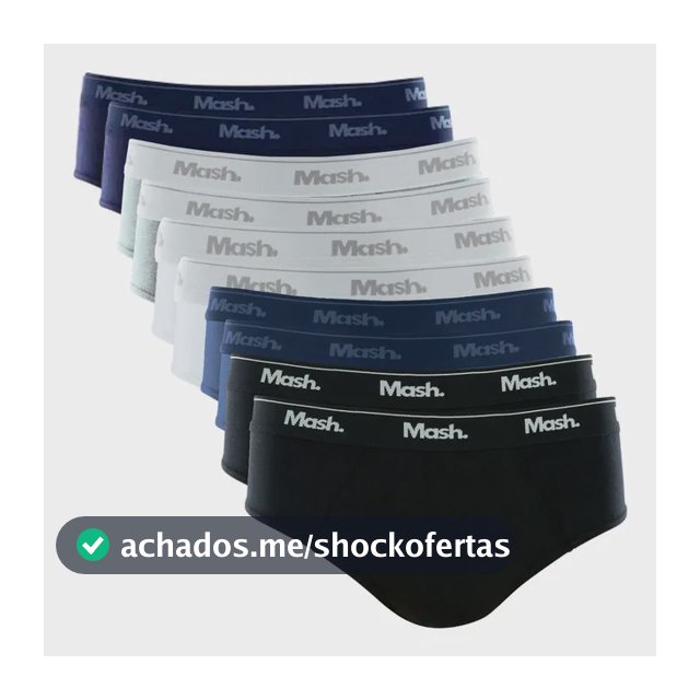 Kit 10 Cuecas Mash Masculino Slip Algodão Cotton Original