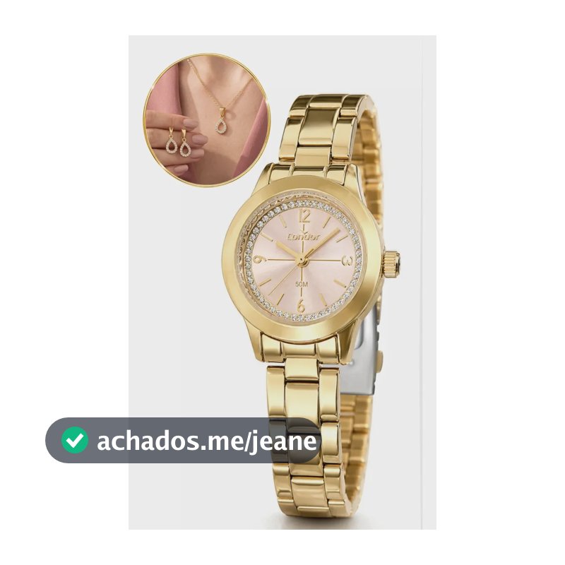 Relogio Condor Feminino Dourado Pequeno Analógico Aco Inox Dourado Rosa-claro