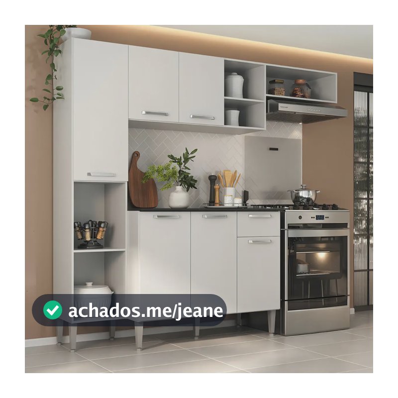 Armário De Cozinha Compacta Smart Multimóveis Mp2220 Cor Branco