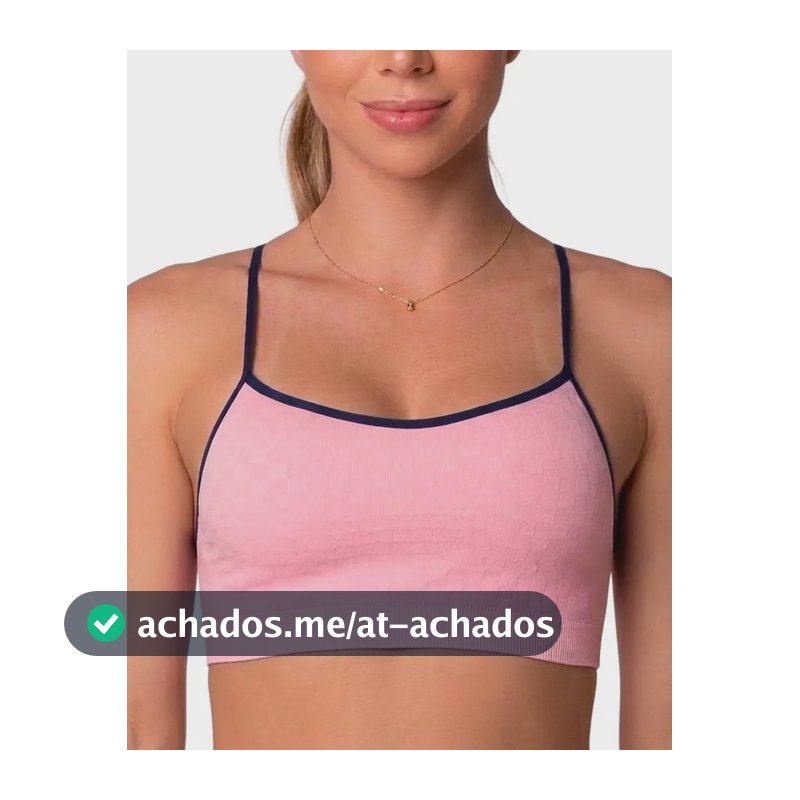 Top Selene Com Bojo Removível Fitness Sem Costura Alça Fina Rosa Liso M - 38 A 40