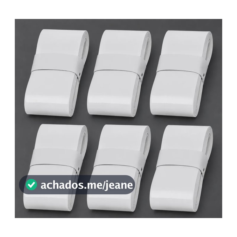 Kit 6 Overgrip Premium Para Raquetes Tênis Beach Tennis Branco