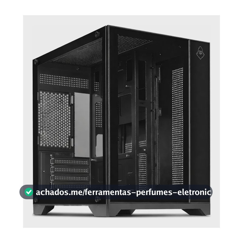 Gabinete Gamer Aquario Mancer Cv100, Mid-tower, Lat De Vidro Preto