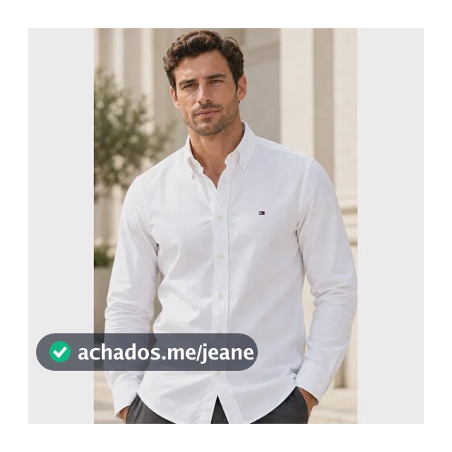 Camisa Tommy Hilfiger Masculina Oxford Regular Fit Branca