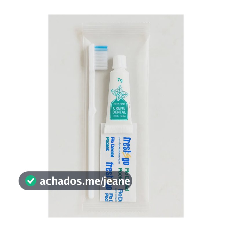 10 Kit Higiene Bucal Viagem Escova Pasta Fio Dental Prático Branco
