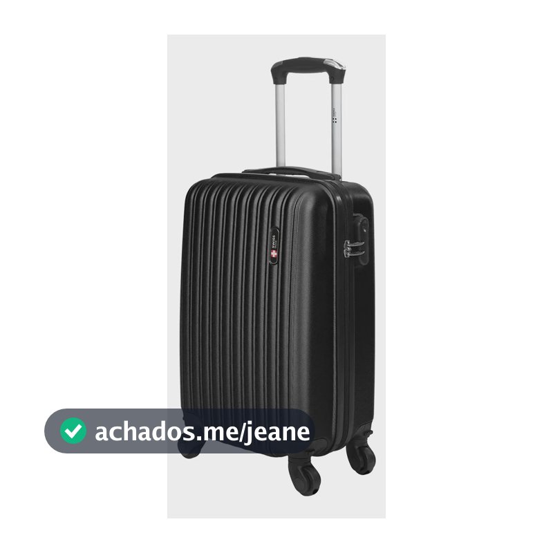 Mala de bordo 10kg ABS Rodas 360° Removíveis Londres Swiss Move Preto