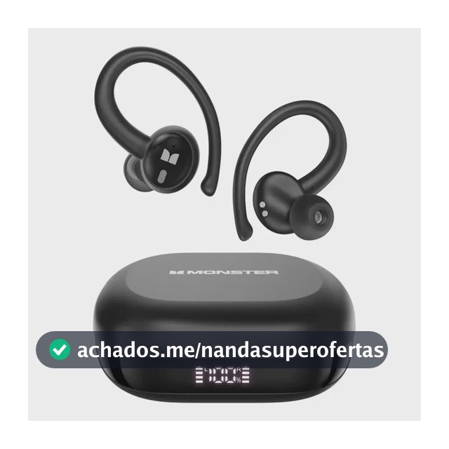 Fone de Ouvido Monster N-Lite 216 Esportivo Bluetooth TWS, Com Microfone e Duração de 48h