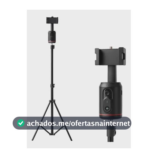Tripé 2,1 M Celular Com Rastreamento Facial 360° Automático Preto