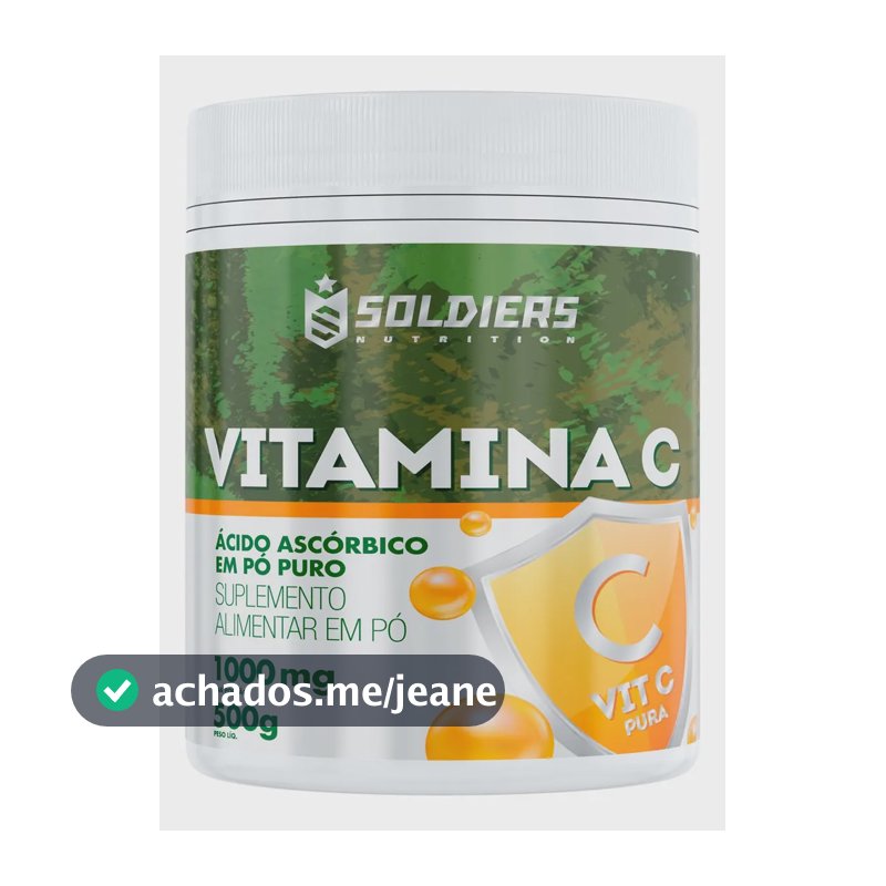 Vitamina C Em Pó Ácido Ascóbico 500g 100% Puro Soldiers Nutrition Bem-Estar Energia