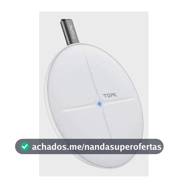 Carregador Sem Fio Bertô Rápido Compatível iPhone Samsung Xiaomi LG