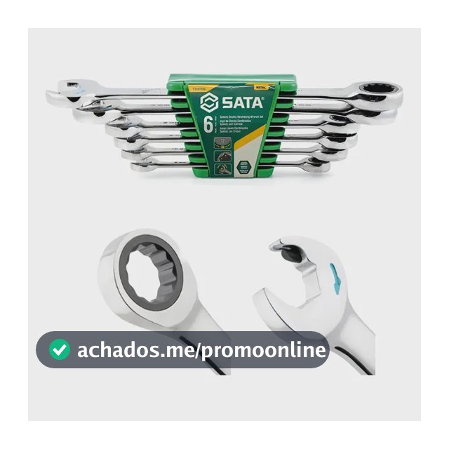 Chave Combinada Catraca Sata - Jogo 6 Peças Para Oficina Cromado