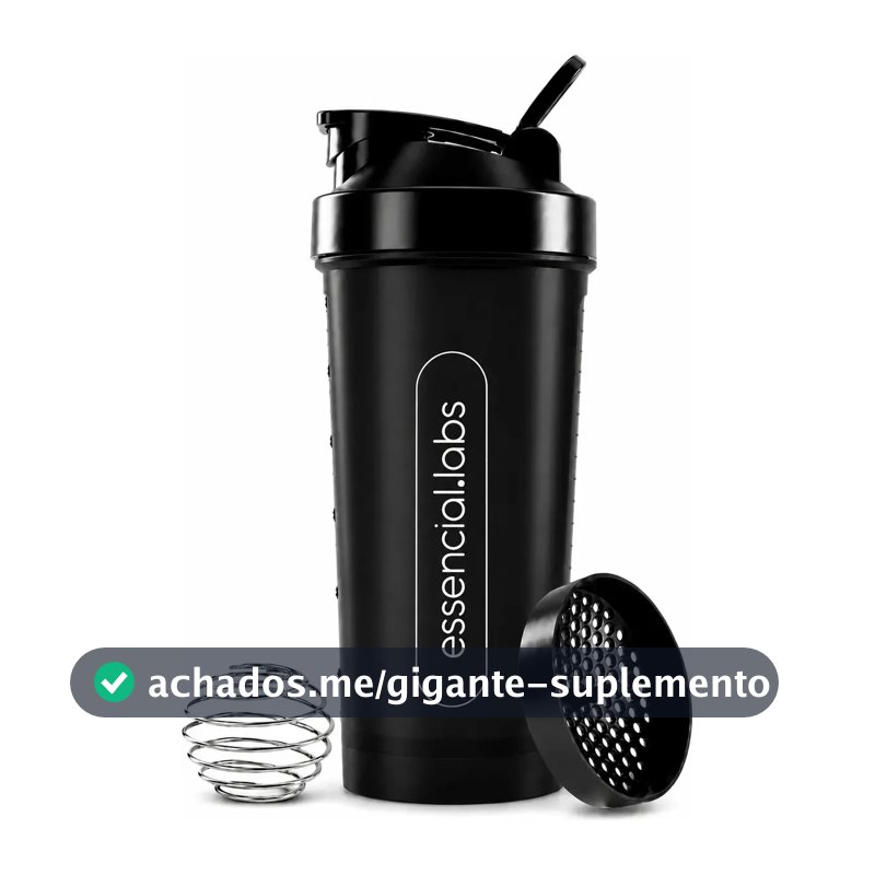 COQUETELEIRA / SHAKER Academia BPA Free Cor Preto - 600ml