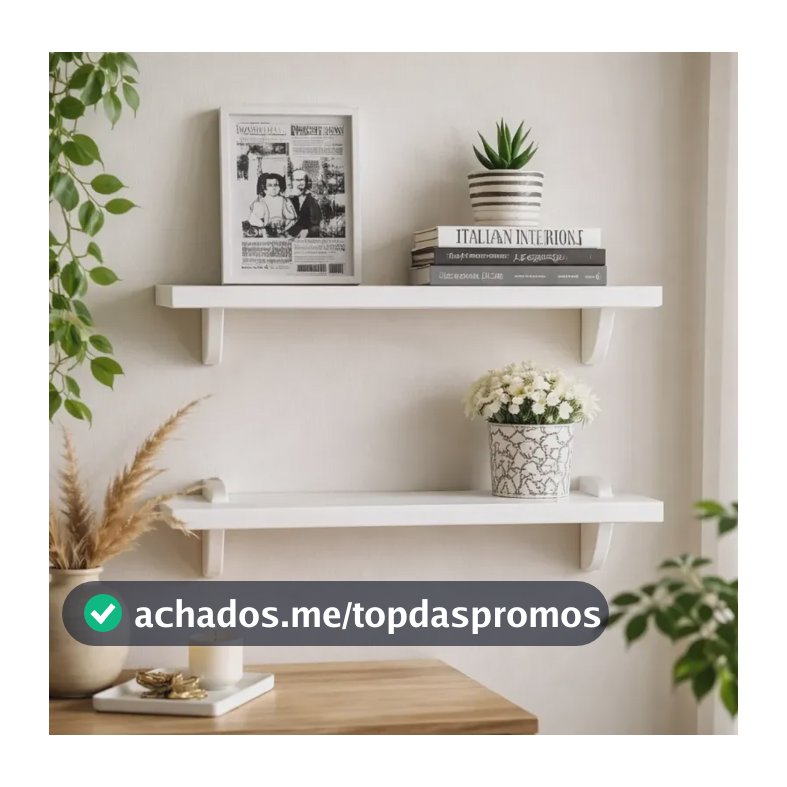 Kit 2 Prateleiras Quarto 70x20 Mdf Suporte Organiza E Decora Branco