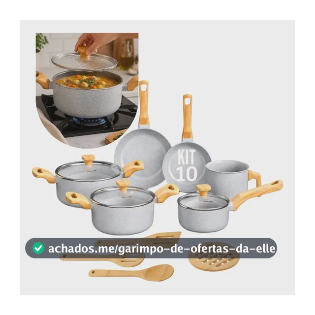 Jogo De Panelas Mimo Style Cerâmica Indução 10 Peças Grafite