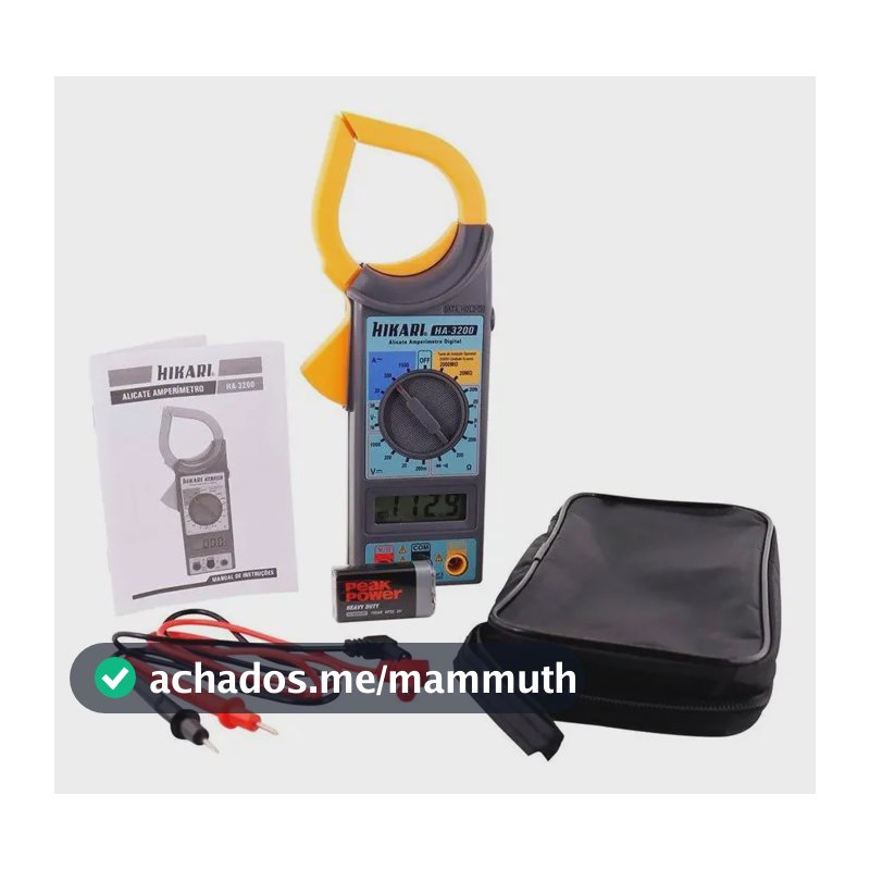 Alicate Amperímetro Digital Ha-3200 Cat Ii 1000v Hikari