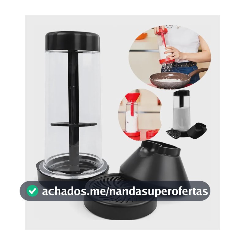 Peneira Polvilhador Para Tapioca Tapioqueira Armazena 500g Variados (branco, Preto, Vermelho)