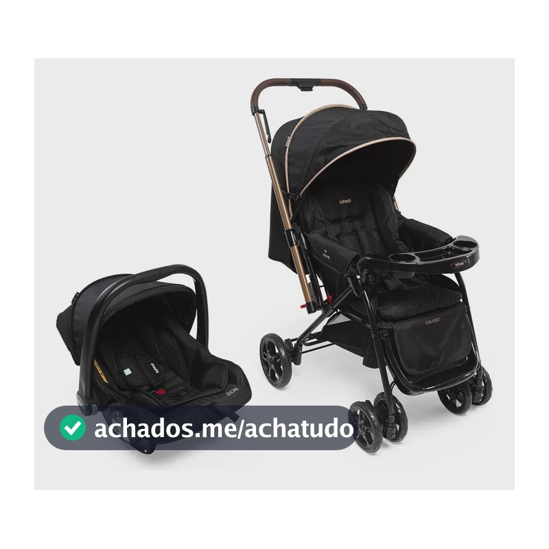 Carrinho De Bebê De Paseio Travel System Infanti Galileo Travel System Preto Mocca