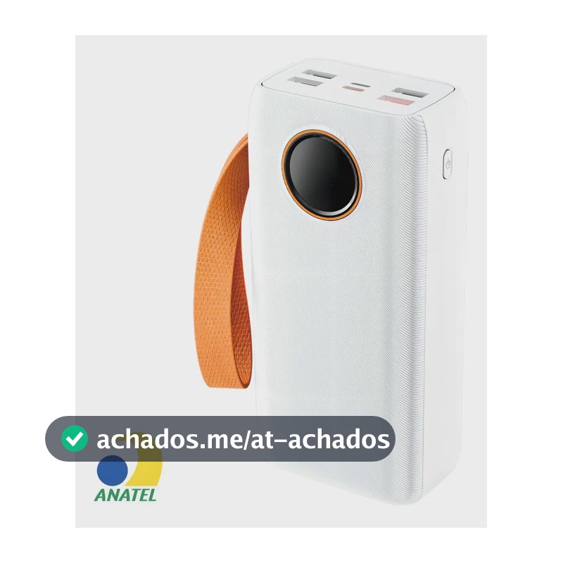 Power Bank Carregador Portátil Com Cabo Display Turbo Boyu Cell Preto 20.000mah Branco