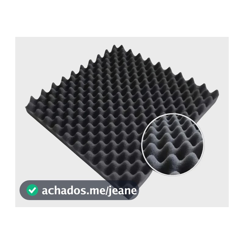 Kit 50 Placas Espuma Acustica 50x50x3 Caixa De Ovo Antichama Cinza-escuro