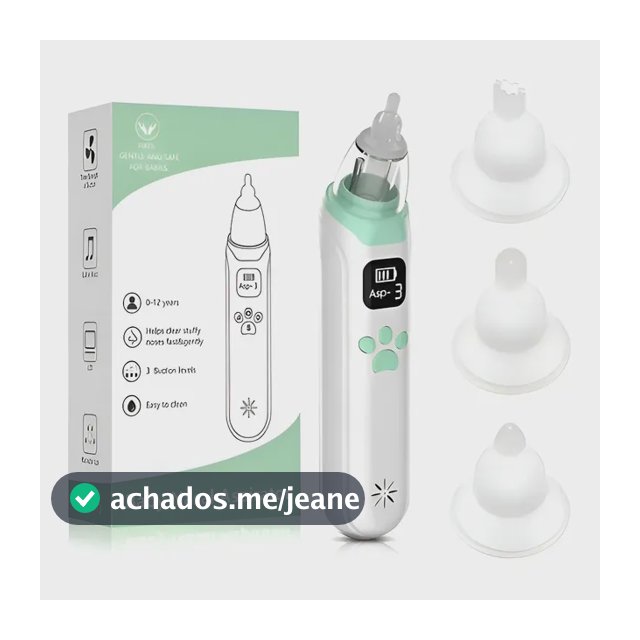 Aspirador Nasal Elétrico Para Bebês, Sugador De Nariz De Beb Cor Branco