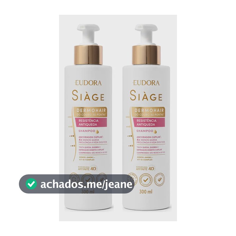 Kit 2 Shampoo Antiqueda Feminino Dermo Hair Eudora Siàge