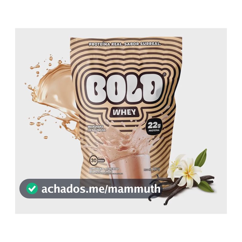 Whey Bold Baunilha (900g) 3w Whey Concentrado + Iso + Hidro Sabor Milkshake de Baunilha