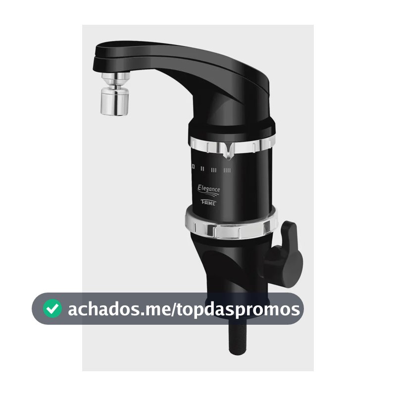 Torneira Elétrica Bancada Fame Elegance 4t Preto 5400w Acabamento Cromado