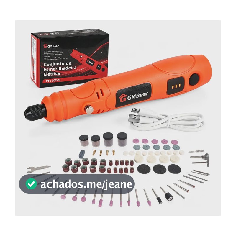 Micro Retífica Recarregável 210 Kit Completo com Acessórios , Lixar Gravar Polir Para Madeira Joias DIY