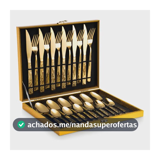 Kit Faqueiro Dourado Luxo Jogo Talheres Inox 24pçs + Maleta