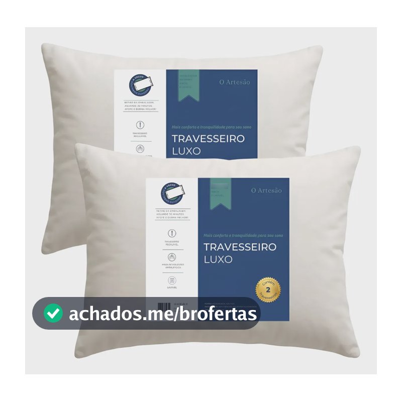 Kit 2 Travesseiro Antialérgico Regulável Lavável Fibra 50x70 Branco