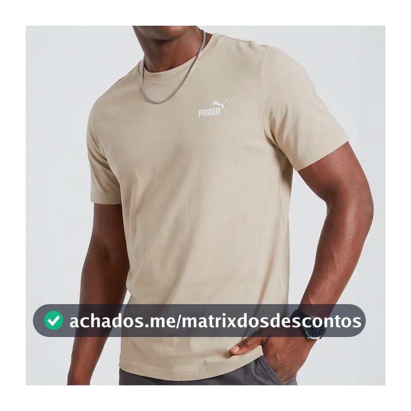 Puma Camiseta Masculina Essentials Small Logo Original Marrom G