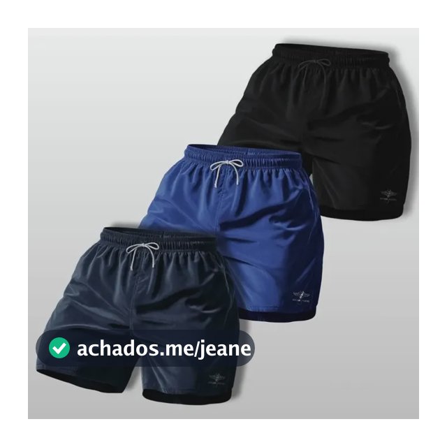 Kit 3 Shorts Bermuda Masculina Básico Mauricinho Tactel