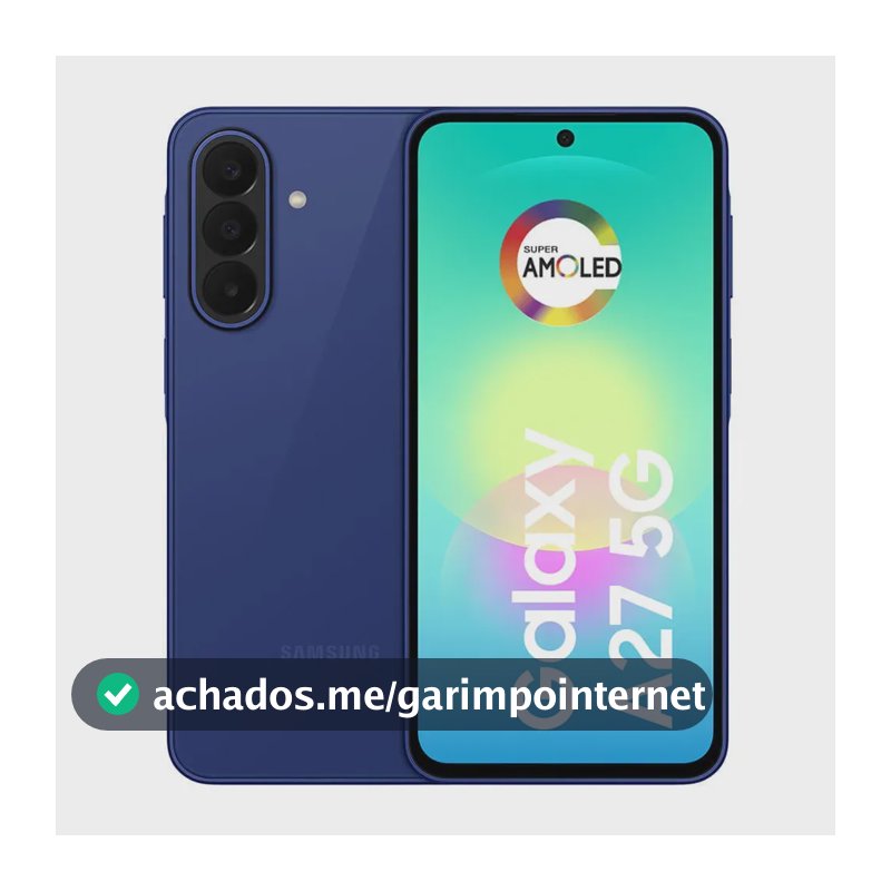 Smartphone Samsung Galaxy A27 5G 128GB 6GB, Super Amoled 6.7'', Câmera Tripla 50MP Selfie 12MP, 5000 mAh, Ip67, NFC, Dual Sim, Recursos IA - Azul