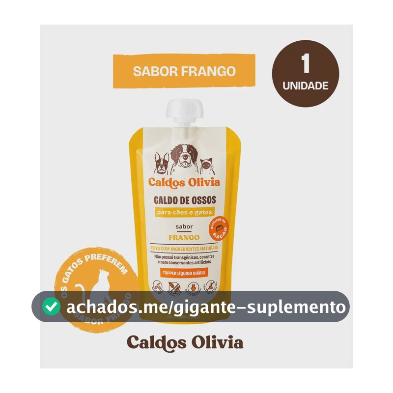 Caldo De Ossos Para Pets Caldos Olivia Sabor Frango 250ml