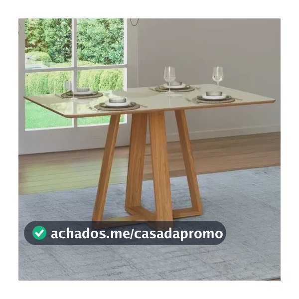 Mesa De Jantar Mdf 4 Lugares 135cm Off White/freijó